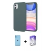 MARSİLYAN™- iPhone 11 Kılıf Kozmos Yansıma Özel Seri - Siyah Bilvis 5in1 3D Magic Cam Ekran Koruyucu + Neon Fosforlu Kamera Lens - MI