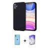MARSİLYAN™- iPhone 11 Kılıf Kozmos Yansıma Özel Seri - Siyah Bilvis 5in1 3D Magic Cam Ekran Koruyucu + Neon Fosforlu Kamera Lens - YL
