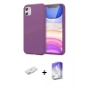 MARSİLYAN™- iPhone 11 Kılıf Kozmos Yansıma Özel Seri - Siyah Bilvis 5in1 3D Magic Cam Ekran Koruyucu + Pembe Renkli Kamera Lens Koruma Cam