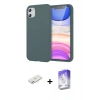 MARSİLYAN™- iPhone 11 Kılıf Kozmos Yansıma Özel Seri - Siyah Bilvis 5in1 3D Magic Cam Ekran Koruyucu + Pembe Renkli Kamera Lens Koruma Cam