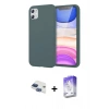 MARSİLYAN™- iPhone 11 Kılıf Kozmos Yansıma Özel Seri - Siyah Bilvis 5in1 3D Magic Cam Ekran Koruyucu + Pers Alüminyum Kamera Lens - LT