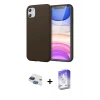 MARSİLYAN™- iPhone 11 Kılıf Kozmos Yansıma Özel Seri - Siyah Bilvis 5in1 3D Magic Cam Ekran Koruyucu + Pers Alüminyum Kamera Lens - LT