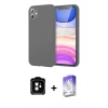 MARSİLYAN™- iPhone 11 Kılıf Kozmos Yansıma Özel Seri - Siyah Bilvis 5in1 3D Magic Cam Ekran Koruyucu + PVD Metal Kamera Lens - TU