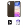 MARSİLYAN™- iPhone 11 Kılıf Kozmos Yansıma Özel Seri - Siyah Bilvis 5in1 3D Magic Cam Ekran Koruyucu + PVD Metal Kamera Lens - TU