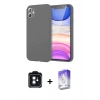MARSİLYAN™- iPhone 11 Kılıf Kozmos Yansıma Özel Seri - Siyah Bilvis 5in1 3D Magic Cam Ekran Koruyucu + PVD Metal Kamera Lens - SH