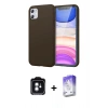 MARSİLYAN™- iPhone 11 Kılıf Kozmos Yansıma Özel Seri - Siyah Bilvis 5in1 3D Magic Cam Ekran Koruyucu + PVD Metal Kamera Lens - YL