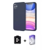 MARSİLYAN™- iPhone 11 Kılıf Kozmos Yansıma Özel Seri - Siyah Bilvis 5in1 3D Magic Cam Ekran Koruyucu + PVD Metal Kamera Lens - TU