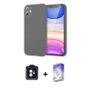 MARSİLYAN™- iPhone 11 Kılıf Kozmos Yansıma Özel Seri - Siyah Bilvis 5in1 3D Magic Cam Ekran Koruyucu + PVD Metal Kamera Lens - YL