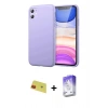 MARSİLYAN™- iPhone 11 Kılıf Kozmos Yansıma Özel Seri - Siyah Bilvis 5in1 3D Magic Cam Ekran Koruyucu + Rainbow Kamera Lens Koruma Cam - KI