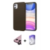 MARSİLYAN™- iPhone 11 Kılıf Kozmos Yansıma Özel Seri - Siyah Bilvis 5in1 3D Magic Cam Ekran Koruyucu + Raze Metal Kamera Lens - SH