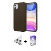 MARSİLYAN™- iPhone 11 Kılıf Kozmos Yansıma Özel Seri - Siyah Bilvis 5in1 3D Magic Cam Ekran Koruyucu + Raze Metal Kamera Lens - GS