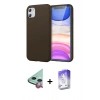 MARSİLYAN™- iPhone 11 Kılıf Kozmos Yansıma Özel Seri - Siyah Bilvis 5in1 3D Magic Cam Ekran Koruyucu + Raze Metal Kamera Lens - KI