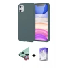 MARSİLYAN™- iPhone 11 Kılıf Kozmos Yansıma Özel Seri - Siyah Bilvis 5in1 3D Magic Cam Ekran Koruyucu + Raze Metal Kamera Lens - KI
