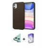 MARSİLYAN™- iPhone 11 Kılıf Kozmos Yansıma Özel Seri - Siyah Bilvis 5in1 3D Magic Cam Ekran Koruyucu + Raze Metal Kamera Lens - MI