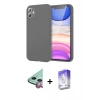 MARSİLYAN™- iPhone 11 Kılıf Kozmos Yansıma Özel Seri - Siyah Bilvis 5in1 3D Magic Cam Ekran Koruyucu + Raze Metal Kamera Lens - KI