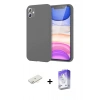 MARSİLYAN™- iPhone 11 Kılıf Kozmos Yansıma Özel Seri - Siyah Bilvis 5in1 3D Magic Cam Ekran Koruyucu + Renkli Kamera Lens Koruma Cam - SI