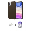 MARSİLYAN™- iPhone 11 Kılıf Kozmos Yansıma Özel Seri - Siyah Bilvis 5in1 3D Magic Cam Ekran Koruyucu + Renkli Kamera Lens Koruma Cam - SI