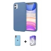 MARSİLYAN™- iPhone 11 Kılıf Kozmos Yansıma Özel Seri - Siyah Bilvis 5in1 3D Magic Cam Ekran Koruyucu + Turuncu Neon Fosforlu Kamera Lens