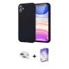 MARSİLYAN™- iPhone 11 Kılıf Kozmos Yansıma Özel Seri - Siyah Bilvis 5in1 3D Magic Cam Ekran Koruyucu + Pers Alüminyum Kamera Lens - YL