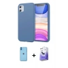 MARSİLYAN™- iPhone 11 Kılıf Kozmos Yansıma Özel Seri - Siyah Bilvis 5in1 5D Magic Hayalet Cam Ekran Koruyucu + Neon Fosforlu Kamera Lens - MI