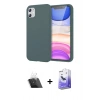 MARSİLYAN™- iPhone 11 Kılıf Kozmos Yansıma Özel Seri - Siyah Bilvis 5in1 5D Magic Hayalet Cam Ekran Koruyucu + Kamera Lens Koruma Cam - SF