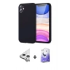 MARSİLYAN™- iPhone 11 Kılıf Kozmos Yansıma Özel Seri - Siyah Bilvis 5in1 5D Magic Hayalet Cam Ekran Koruyucu + Raze Metal Kamera Lens - GS