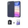 MARSİLYAN™- iPhone 11 Kılıf Kozmos Yansıma Özel Seri - Siyah Bilvis 5in1 5D Magic Hayalet Cam Ekran Koruyucu + PVD Metal Kamera Lens - MI