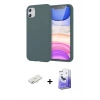 MARSİLYAN™- iPhone 11 Kılıf Kozmos Yansıma Özel Seri - Siyah Bilvis 5in1 5D Magic Hayalet Cam Ekran Koruyucu + Renkli Kamera Lens Koruma Cam - SI