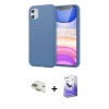 MARSİLYAN™- iPhone 11 Kılıf Kozmos Yansıma Özel Seri - Siyah Bilvis 5in1 5D Magic Hayalet Cam Ekran Koruyucu + Pers Alüminyum Kamera Lens - GD