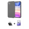 MARSİLYAN™- iPhone 11 Kılıf Kozmos Yansıma Özel Seri - Siyah Bilvis 5in1 5D Magic Hayalet Cam Ekran Koruyucu + Kamera Lens Koruma Cam - SF