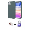 MARSİLYAN™- iPhone 11 Kılıf Kozmos Yansıma Özel Seri - Siyah Bilvis 5in1 5D Magic Hayalet Cam Ekran Koruyucu + Pers Alüminyum Kamera Lens - KI