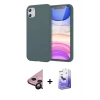MARSİLYAN™- iPhone 11 Kılıf Kozmos Yansıma Özel Seri - Siyah Bilvis 5in1 5D Magic Hayalet Cam Ekran Koruyucu + Raze Metal Kamera Lens - SH