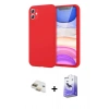 MARSİLYAN™- iPhone 11 Kılıf Kozmos Yansıma Özel Seri - Siyah Bilvis 5in1 5D Magic Hayalet Cam Ekran Koruyucu + Pers Alüminyum Kamera Lens - GD
