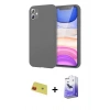 MARSİLYAN™- iPhone 11 Kılıf Kozmos Yansıma Özel Seri - Siyah Bilvis 5in1 5D Magic Hayalet Cam Ekran Koruyucu + Rainbow Kamera Lens Koruma Cam - KI