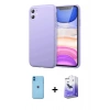 MARSİLYAN™- iPhone 11 Kılıf Kozmos Yansıma Özel Seri - Siyah Bilvis 5in1 5D Magic Hayalet Cam Ekran Koruyucu + Neon Fosforlu Kamera Lens - MI
