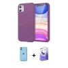 MARSİLYAN™- iPhone 11 Kılıf Kozmos Yansıma Özel Seri - Siyah Bilvis 5in1 5D Magic Hayalet Cam Ekran Koruyucu + Neon Fosforlu Kamera Lens - YL