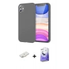 MARSİLYAN™- iPhone 11 Kılıf Kozmos Yansıma Özel Seri - Siyah Bilvis 5in1 5D Magic Hayalet Cam Ekran Koruyucu + Yeşil Renkli Kamera Lens Koruma Cam