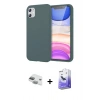 MARSİLYAN™- iPhone 11 Kılıf Kozmos Yansıma Özel Seri - Siyah Bilvis 5in1 5D Magic Hayalet Cam Ekran Koruyucu + Pers Alüminyum Kamera Lens - YL