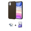 MARSİLYAN™- iPhone 11 Kılıf Kozmos Yansıma Özel Seri - Siyah Bilvis 5in1 5D Magic Hayalet Cam Ekran Koruyucu + Pers Alüminyum Kamera Lens - GI