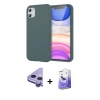 MARSİLYAN™- iPhone 11 Kılıf Kozmos Yansıma Özel Seri - Siyah Bilvis 5in1 5D Magic Hayalet Cam Ekran Koruyucu + Raze Metal Kamera Lens - MR