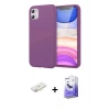 MARSİLYAN™- iPhone 11 Kılıf Kozmos Yansıma Özel Seri - Siyah Bilvis 5in1 5D Magic Hayalet Cam Ekran Koruyucu + Renkli Kamera Lens Koruma Cam - SI
