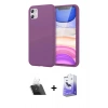 MARSİLYAN™- iPhone 11 Kılıf Kozmos Yansıma Özel Seri - Siyah Bilvis 5in1 5D Magic Hayalet Cam Ekran Koruyucu + Kamera Lens Koruma Cam - SF