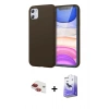 MARSİLYAN™- iPhone 11 Kılıf Kozmos Yansıma Özel Seri - Siyah Bilvis 5in1 5D Magic Hayalet Cam Ekran Koruyucu + Pers Alüminyum Kamera Lens - KI