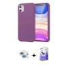 MARSİLYAN™- iPhone 11 Kılıf Kozmos Yansıma Özel Seri - Siyah Bilvis 5in1 5D Magic Hayalet Cam Ekran Koruyucu + Pers Alüminyum Kamera Lens - GI