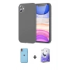 MARSİLYAN™- iPhone 11 Kılıf Kozmos Yansıma Özel Seri - Siyah Bilvis 5in1 5D Magic Hayalet Cam Ekran Koruyucu + Turuncu Neon Fosforlu Kamera Lens