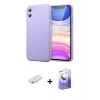 MARSİLYAN™- iPhone 11 Kılıf Kozmos Yansıma Özel Seri - Siyah Bilvis 5in1 5D Magic Hayalet Cam Ekran Koruyucu + Renkli Kamera Lens Koruma Cam - SI