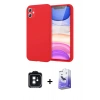 MARSİLYAN™- iPhone 11 Kılıf Kozmos Yansıma Özel Seri - Siyah Bilvis 5in1 5D Magic Hayalet Cam Ekran Koruyucu + PVD Metal Kamera Lens - SH