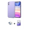 MARSİLYAN™- iPhone 11 Kılıf Kozmos Yansıma Özel Seri - Siyah Bilvis 5in1 5D Magic Hayalet Cam Ekran Koruyucu + Pers Alüminyum Kamera Lens - GI