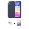 MARSİLYAN™- iPhone 11 Kılıf Kozmos Yansıma Özel Seri - Siyah Bilvis 5in1 5D Magic Hayalet Cam Ekran Koruyucu + Pers Alüminyum Kamera Lens - GD