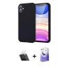 MARSİLYAN™- iPhone 11 Kılıf Kozmos Yansıma Özel Seri - Siyah Bilvis 5in1 5D Magic Hayalet Cam Ekran Koruyucu + Kamera Lens Koruma Cam - SF